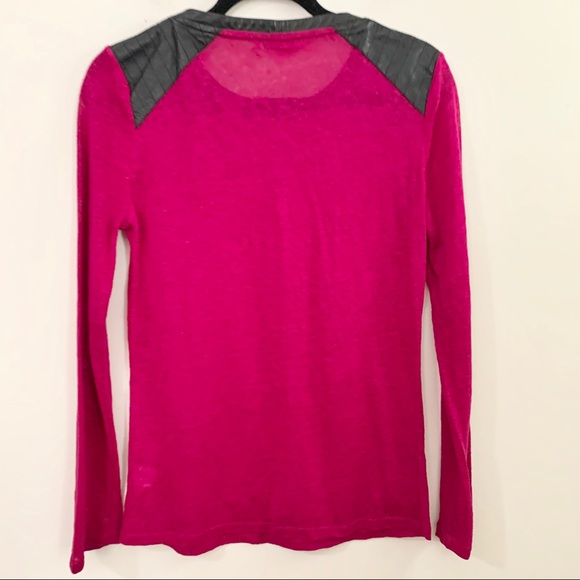 TOWNSEN Linen and Leather Long Sleeve T-Shirt - Picture 7 of 7